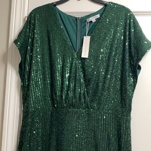Green sparkle dress